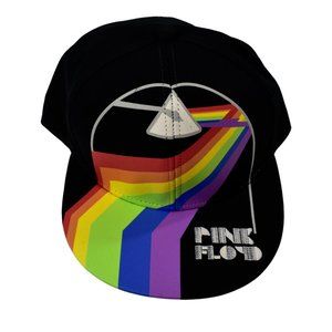 Pink Floyd Mens Pink Floyd Rainbow Prism Snapback Black Baseball Cap Hat New
